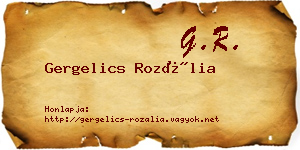 Gergelics Rozália névjegykártya